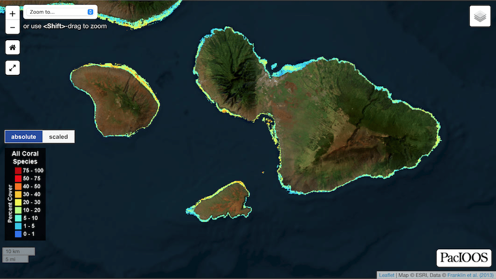 PACIOOS Coral Coverge Map